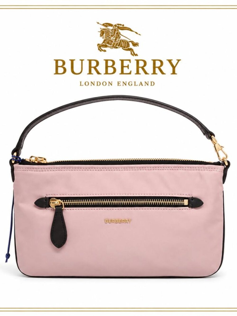 NWT Burberry Pink Nylon Mini Pochette Bag